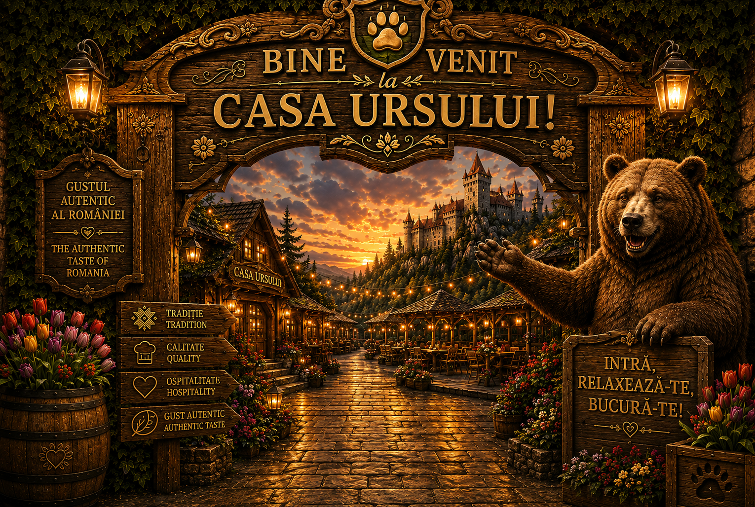Casa Ursului Romanian restaurant artwork